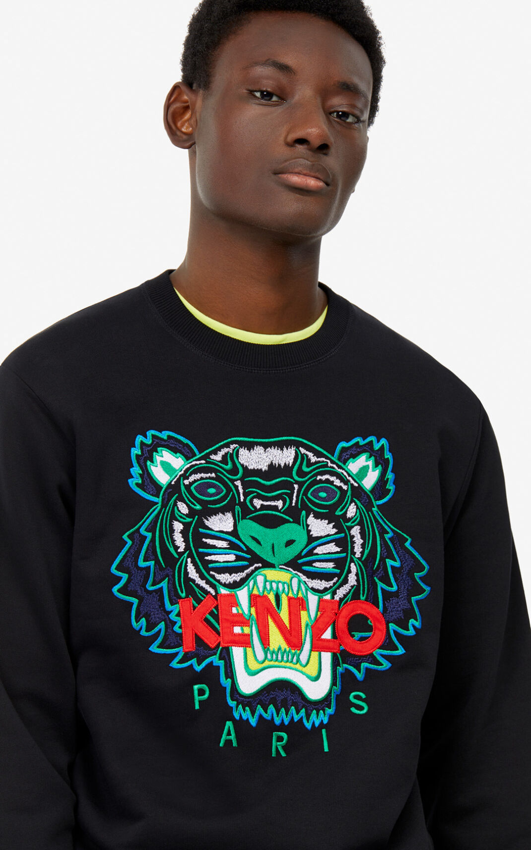 Kenzo Tiger Sweatshirt Erkek Siyah | 5890-TUIKB